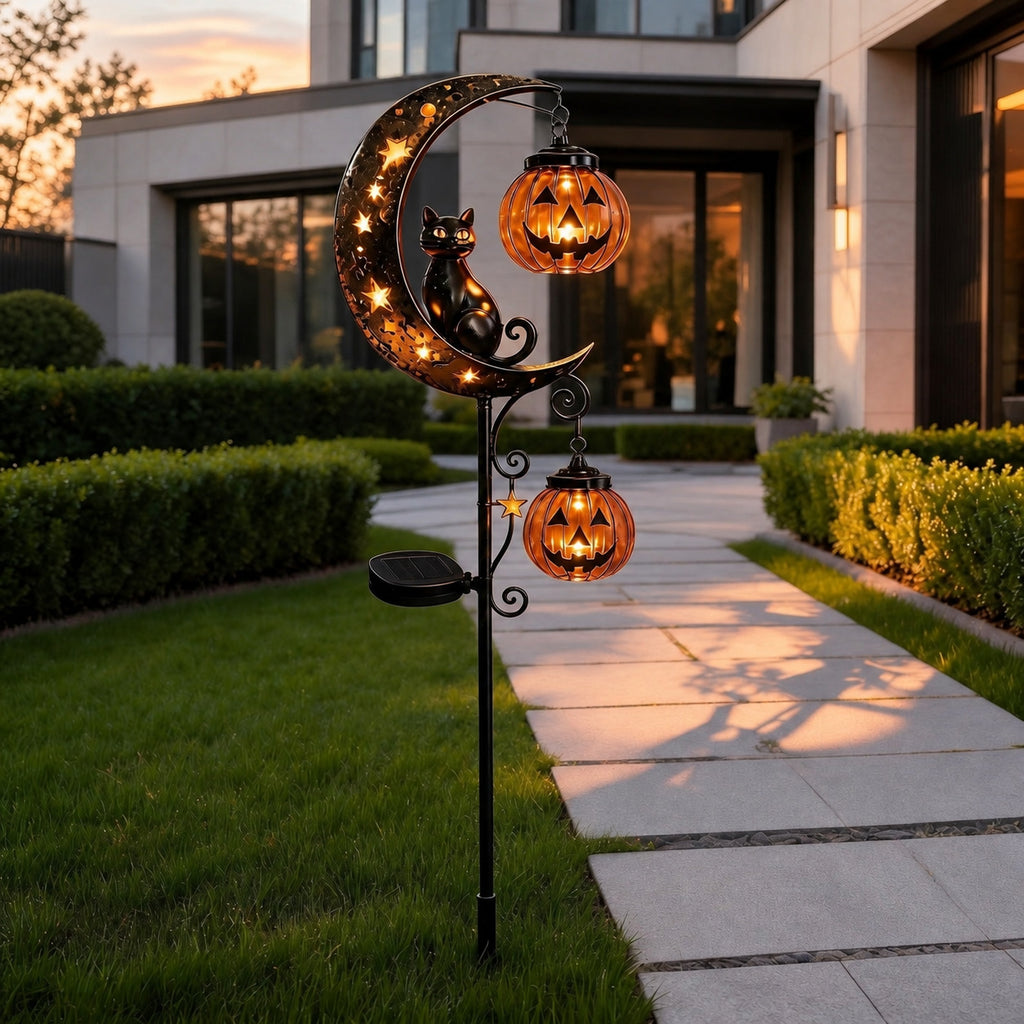 Halloween Moon Character Solar Garden Stake Light Collection