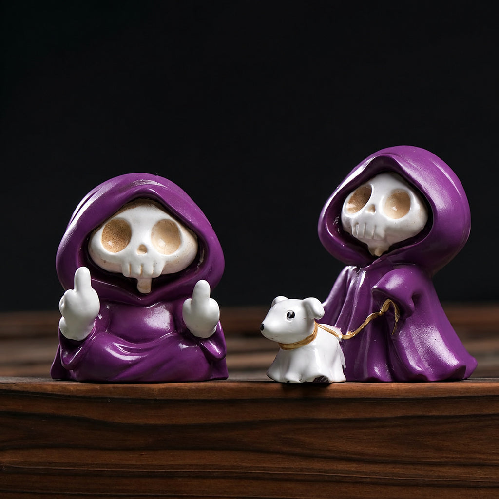 Cheeky Purple Grim Reaper Mini Figurine Collection