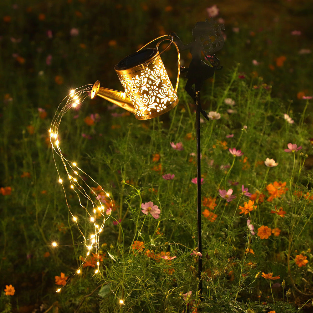 Fairy Watering Can Solar Garden Stake String Light