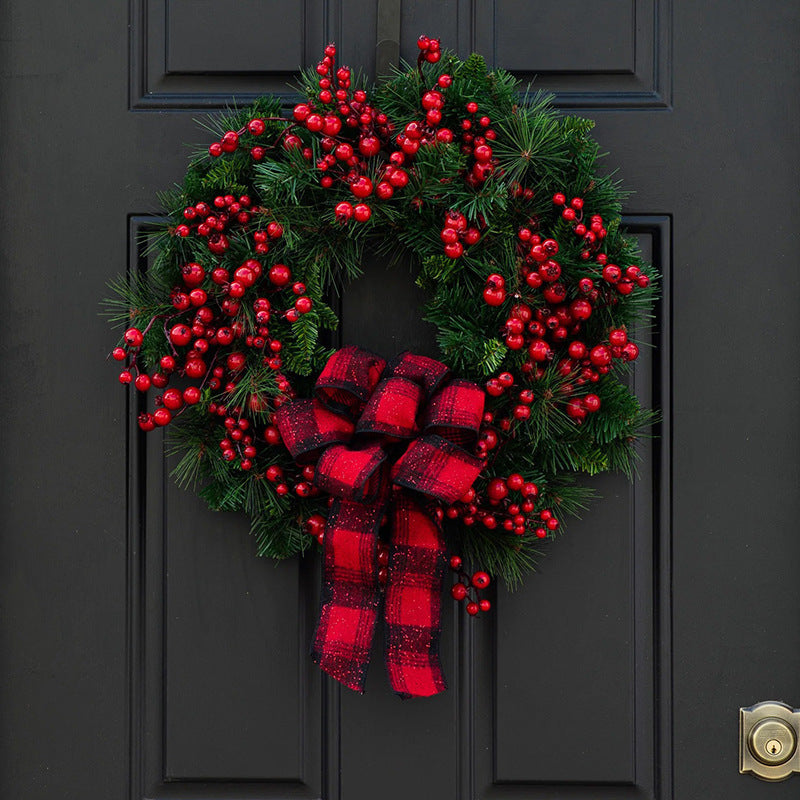 Red Berry Buffalo Plaid Christmas Wreath