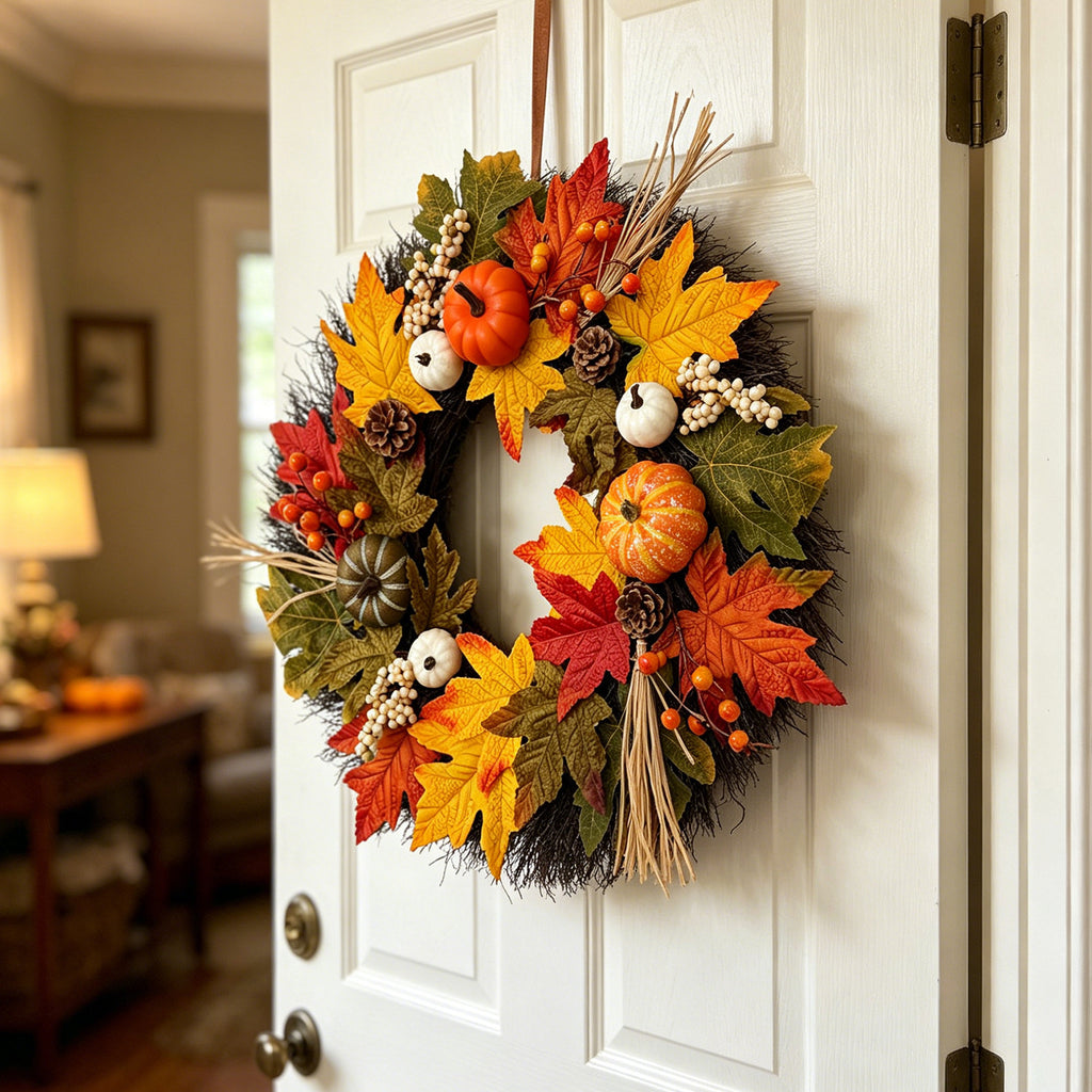Maple Leaf & Pumpkin Harvest Wreath Collection