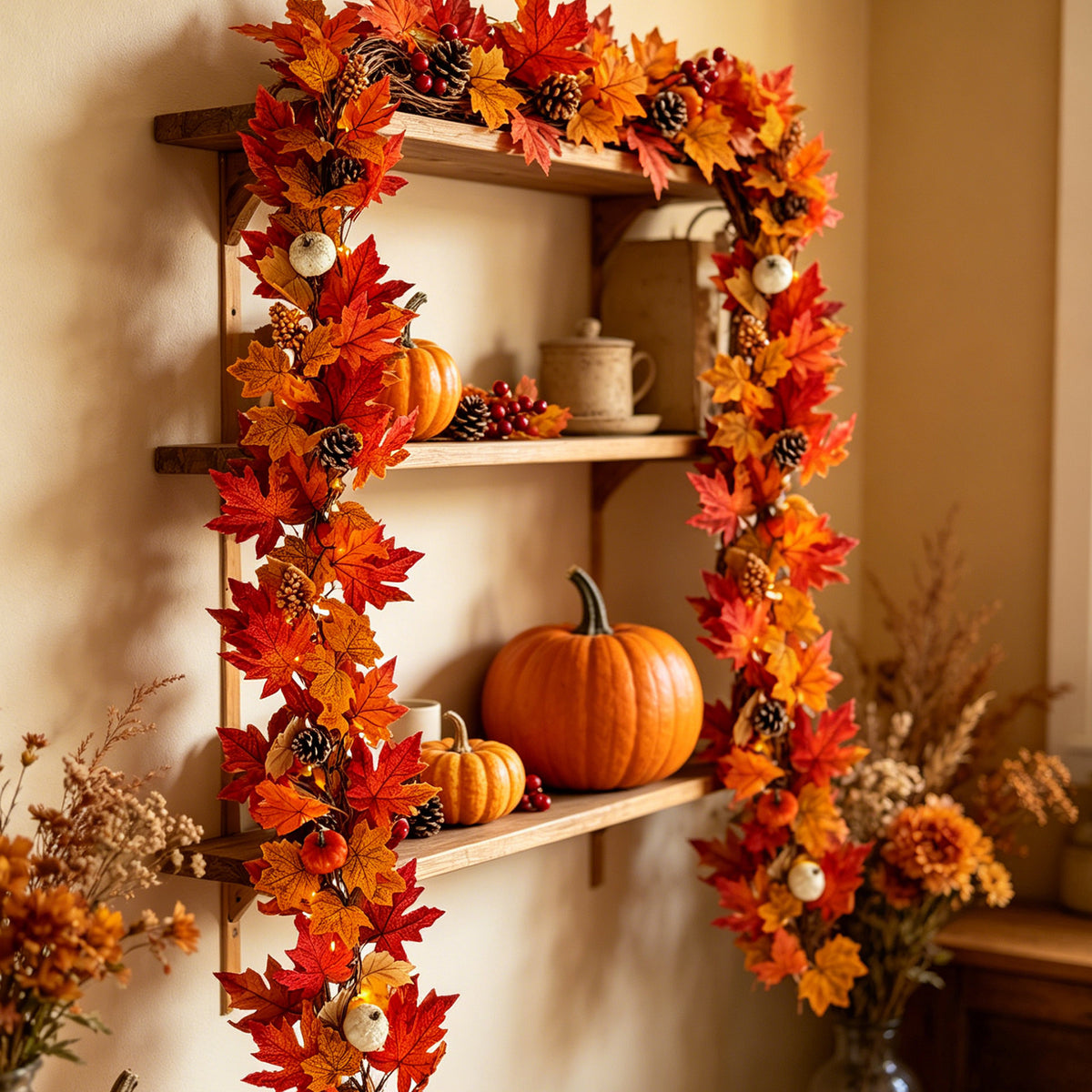 Pumpkin & Maple Leaf Harvest Garland