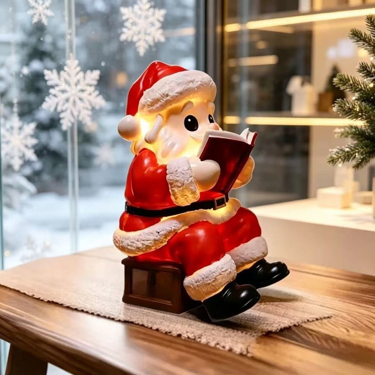 Santa Claus Reading Book Accent Lamp
