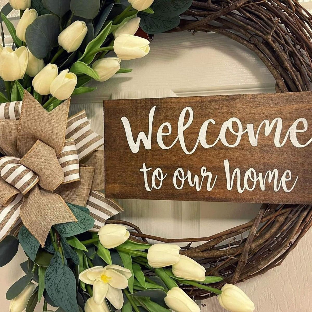 White Tulip & Eucalyptus Welcome Wreath