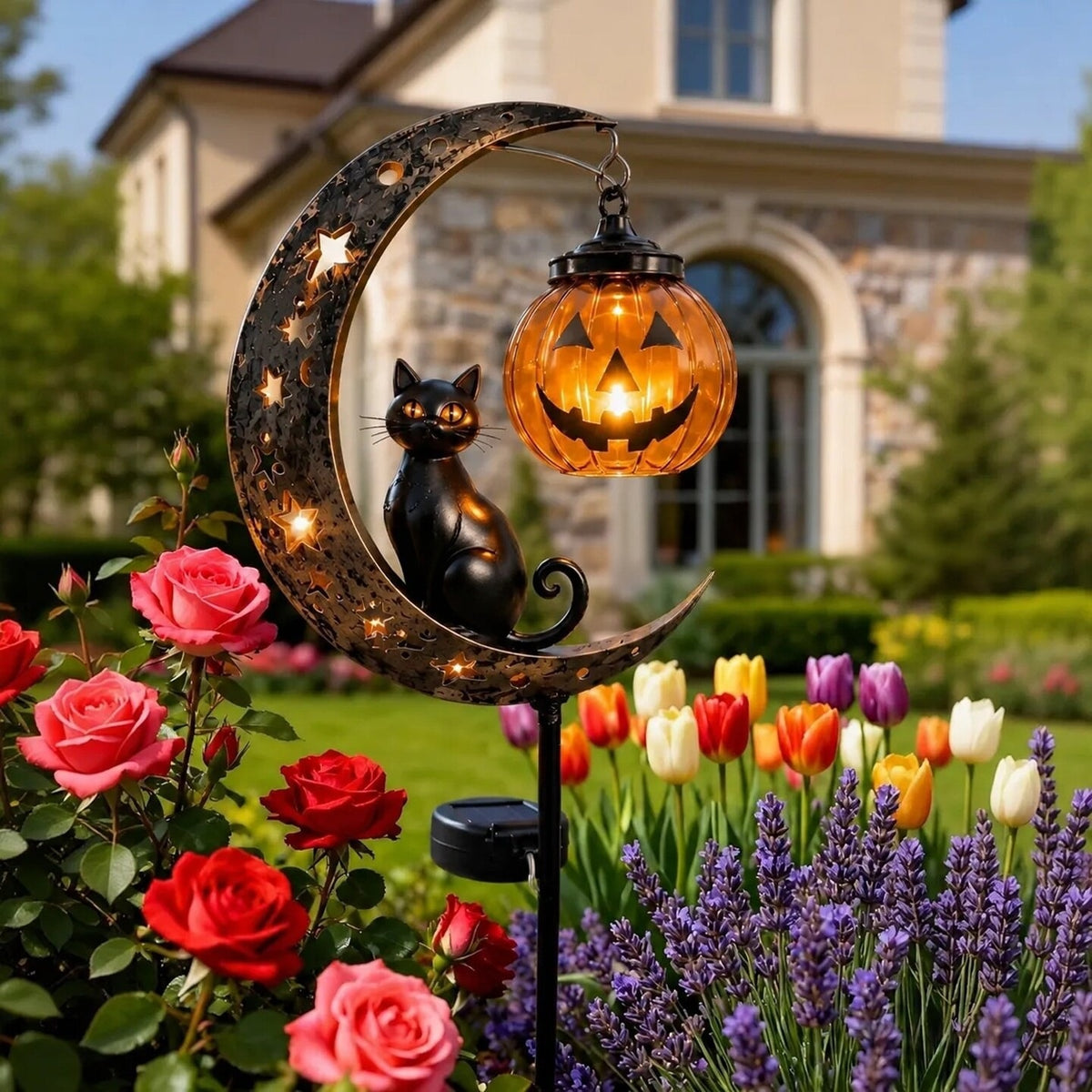 Halloween Moon Character Solar Garden Stake Light Collection