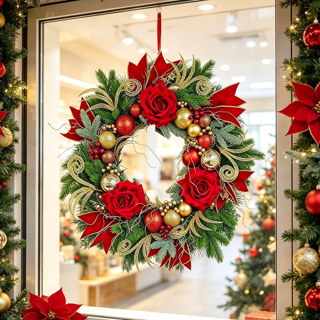 Red Rose Christmas Wreath Collection