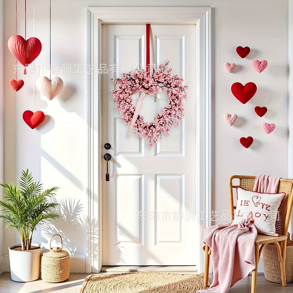 Heart-Shaped Berry & Bow Wreath Collection