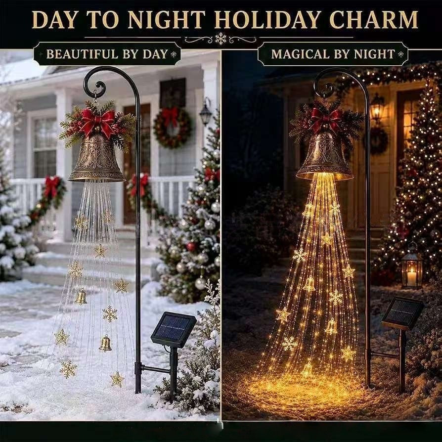 Christmas Bell Cascade Solar Yard Light