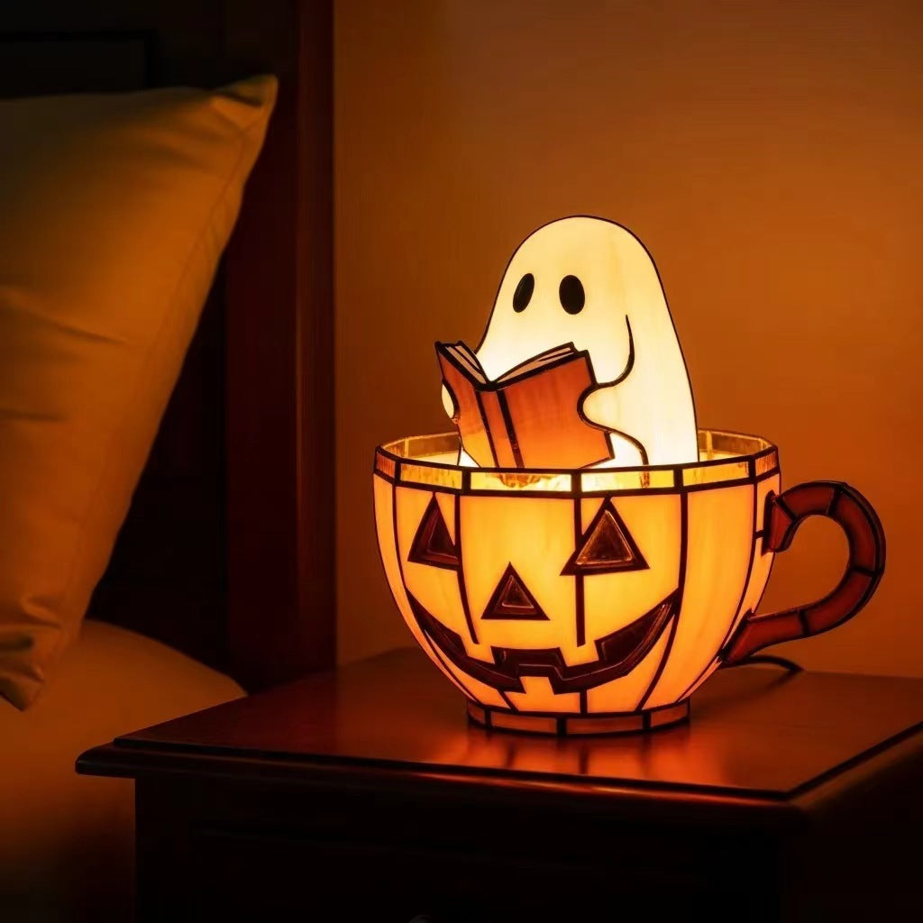 Ghost Reading Book Halloween Accent Lamp Collection