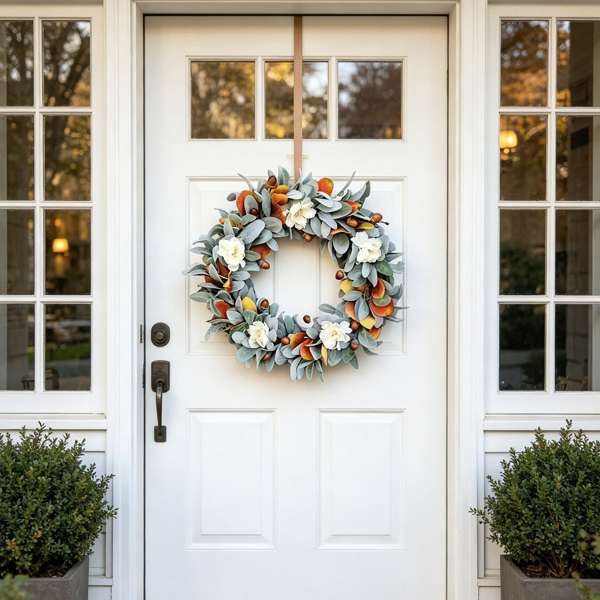 Lamb's Ear, Acorn & Cream Bloom Autumn Wreath