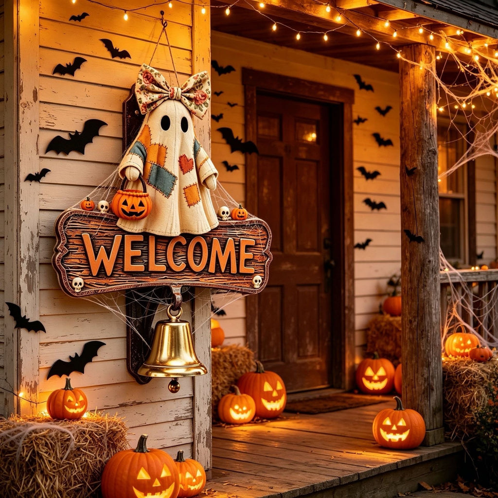 Patchwork Ghost Welcome Doorbell
