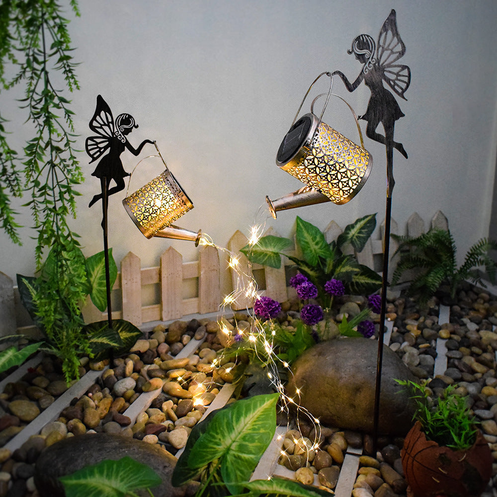 Solar Watering Can Garden Projection Light Collection