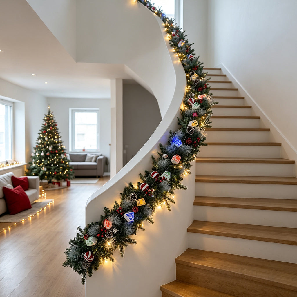 Lighted Norfolk Pine Christmas Garland