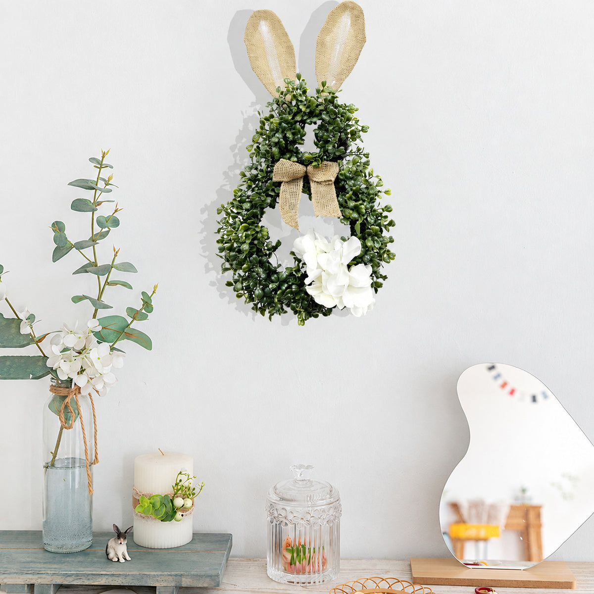 Easter Bunny Greenery Wreath Collection