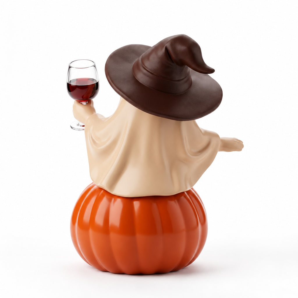Tipsy Ghost Witch Wine Halloween Figurine