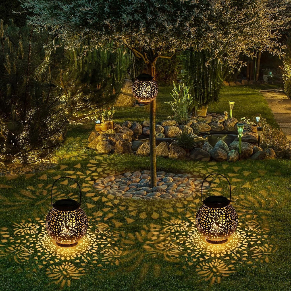 Solar Metal Cutout Lantern