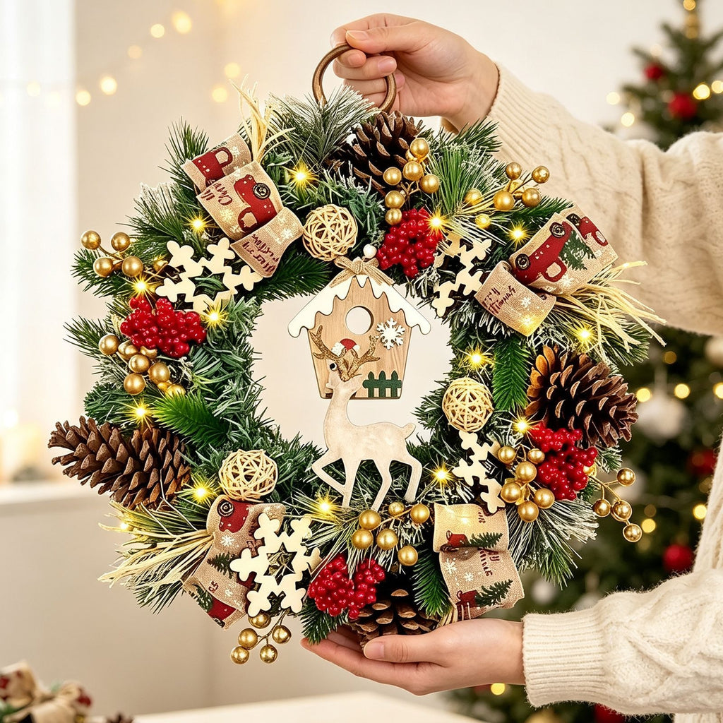 Woodland Reindeer Christmas Wreath