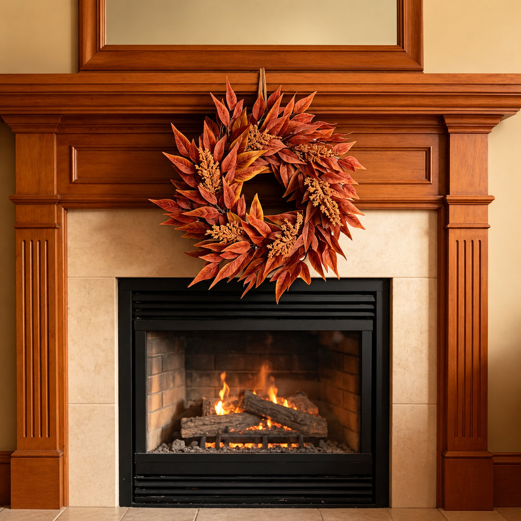 Rust Maple Leaf Autumn Wreath
