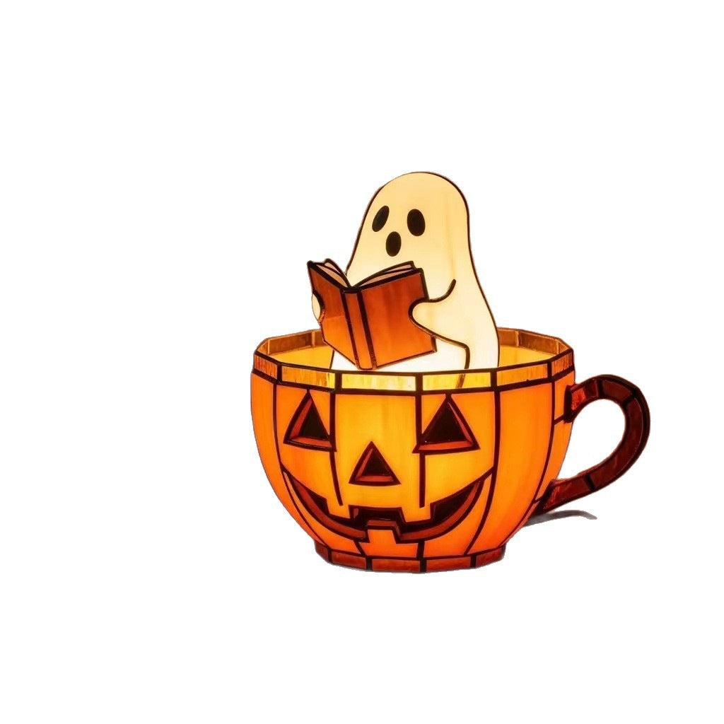 Ghost Reading Book Halloween Accent Lamp Collection
