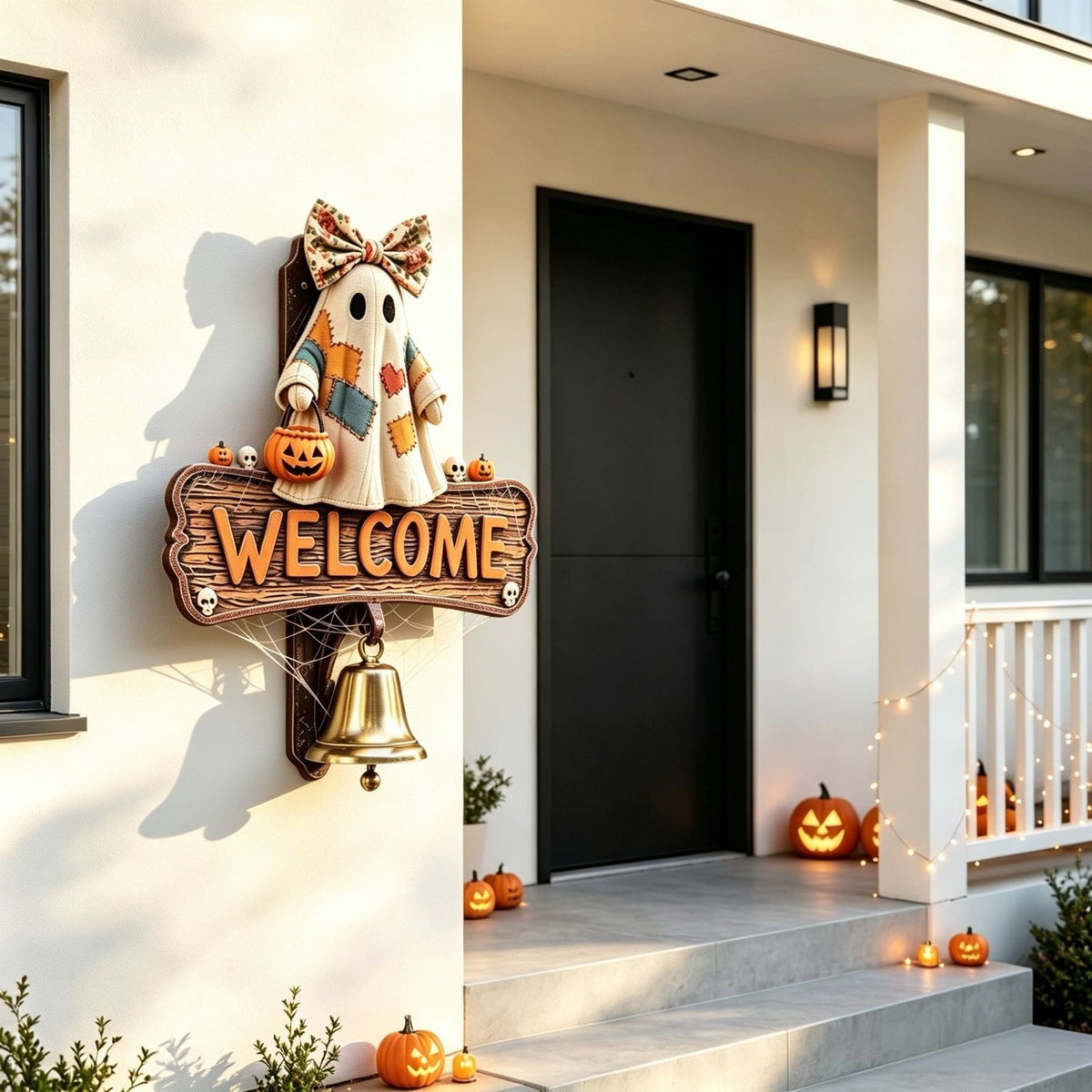 Patchwork Ghost Welcome Doorbell