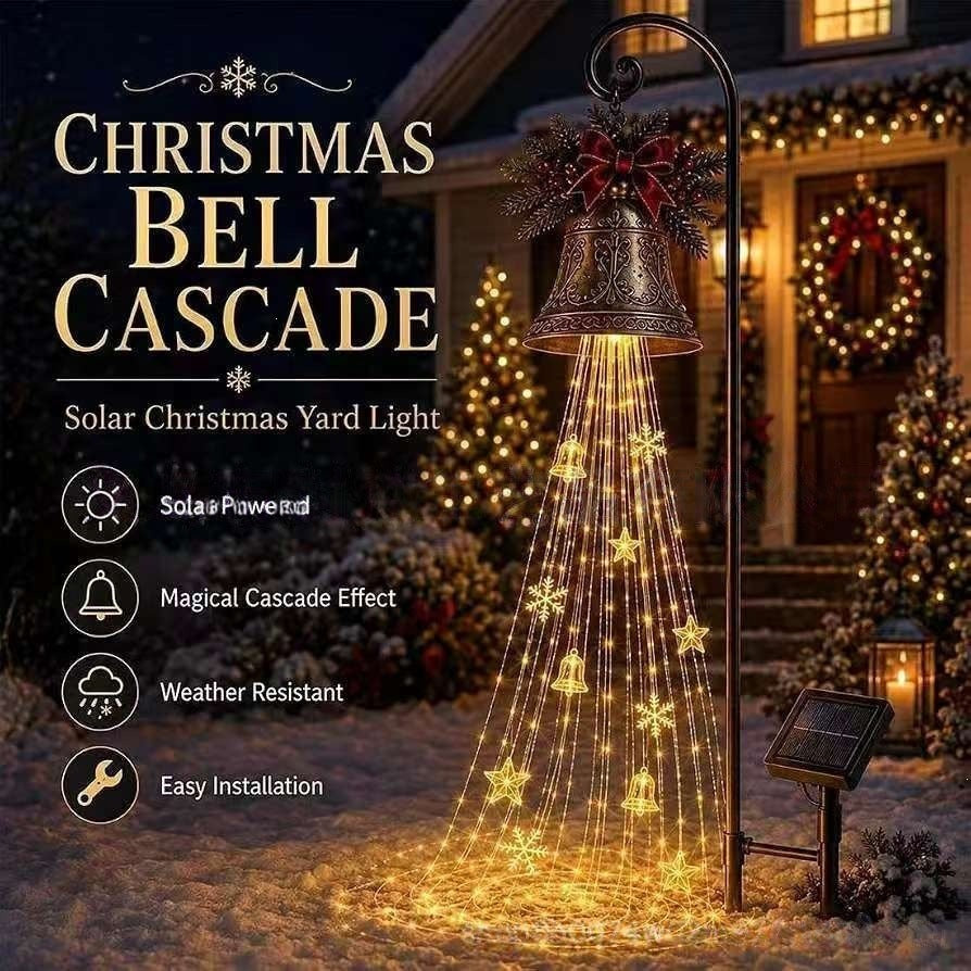 Christmas Bell Cascade Solar Yard Light