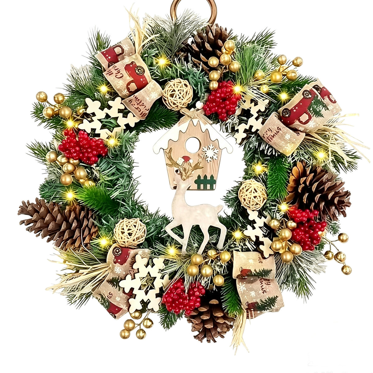 Woodland Reindeer Christmas Wreath