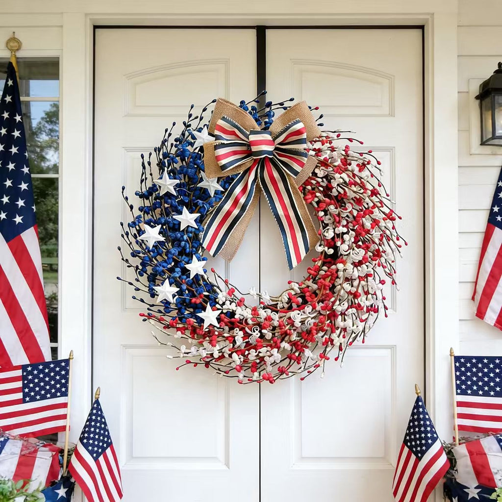 Patriotic Red, White & Blue Berry Wreath