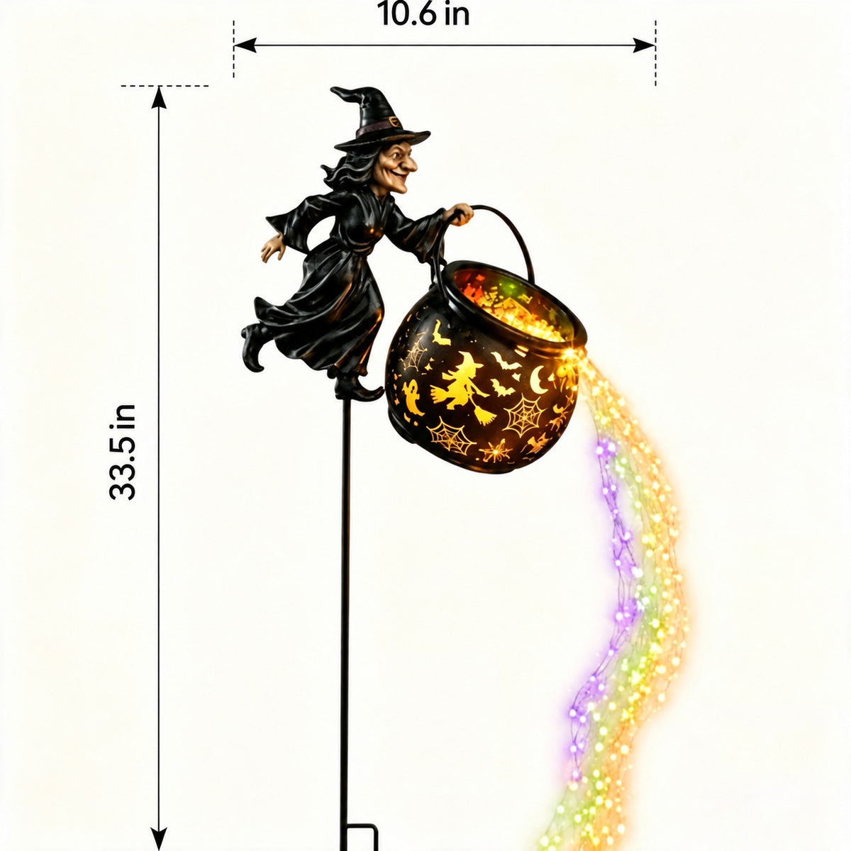 Witch Cauldron Solar Waterfall Garden Light