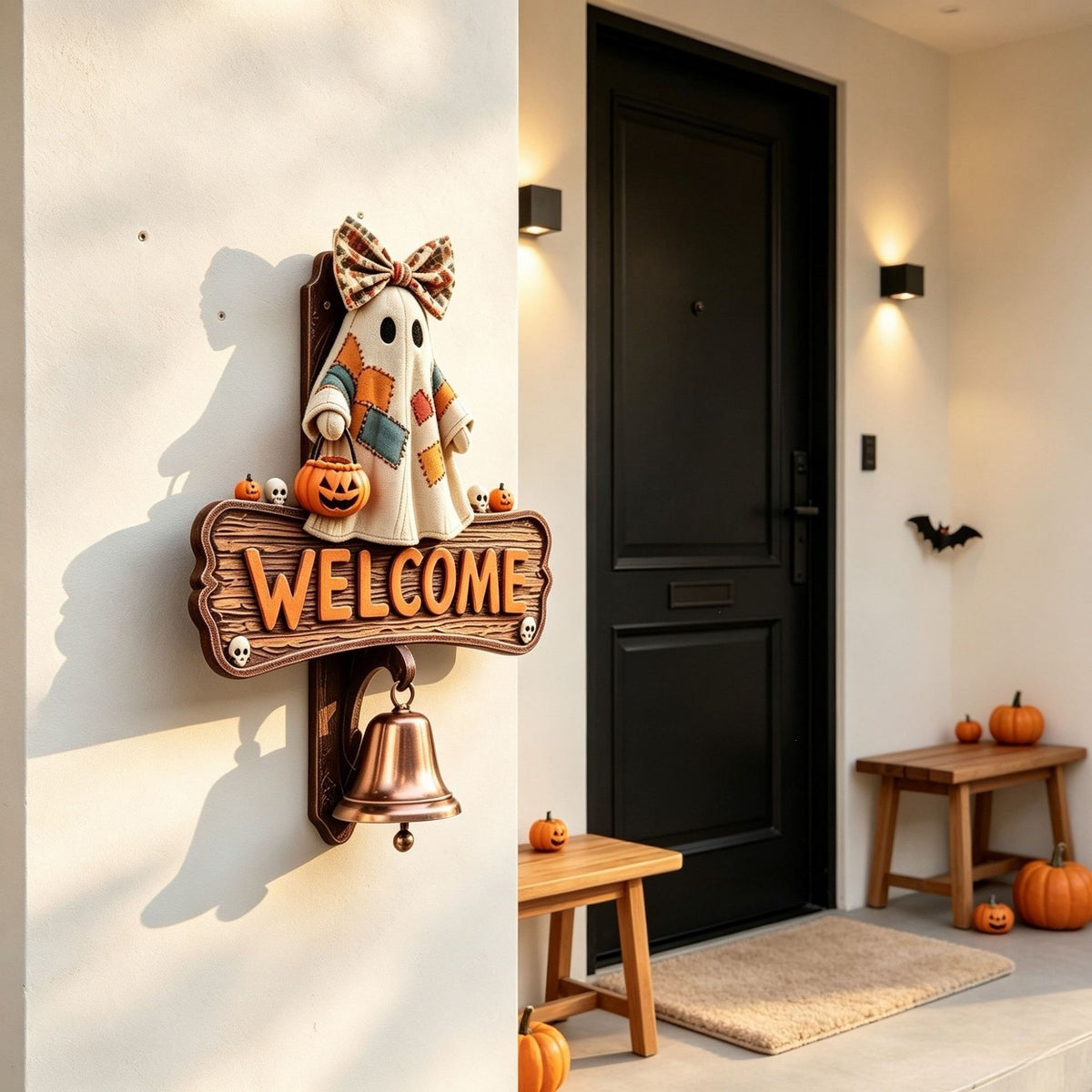 Patchwork Ghost Welcome Doorbell