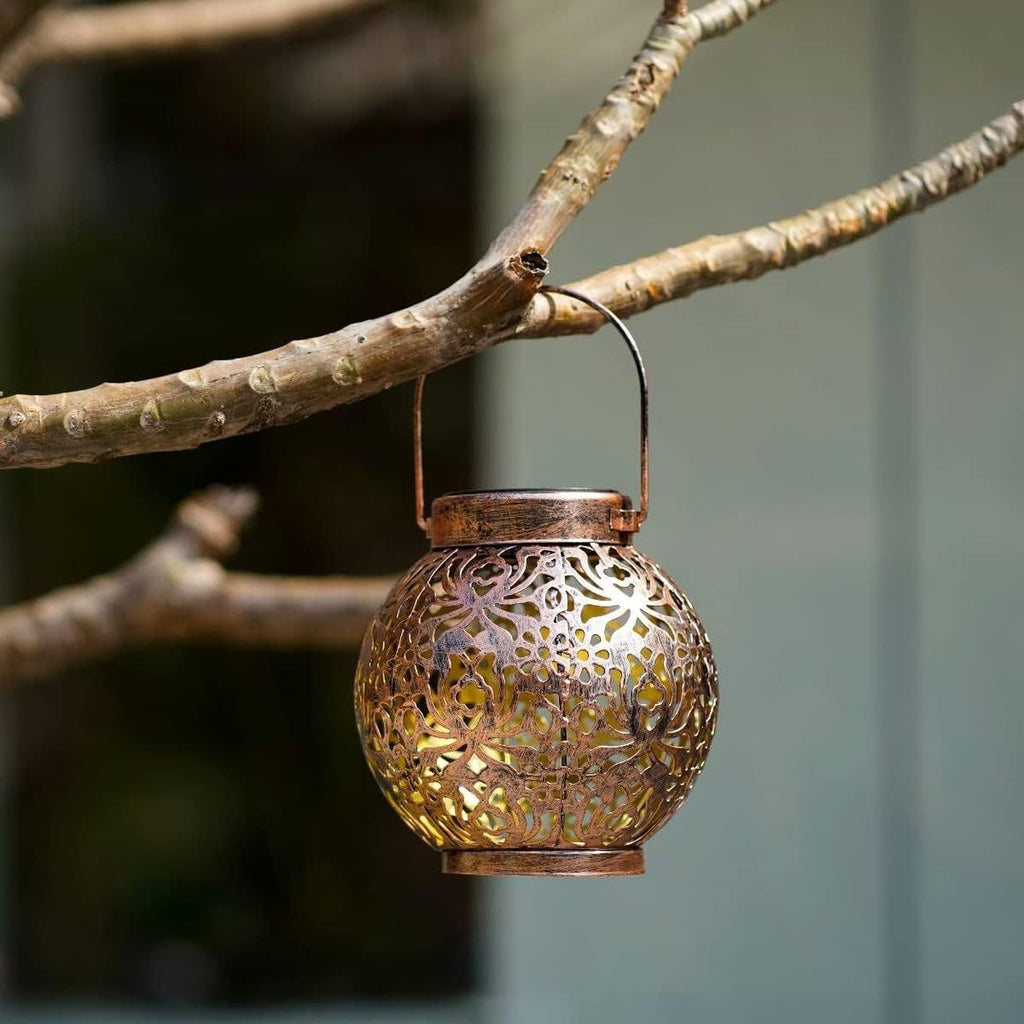 Solar Metal Cutout Lantern