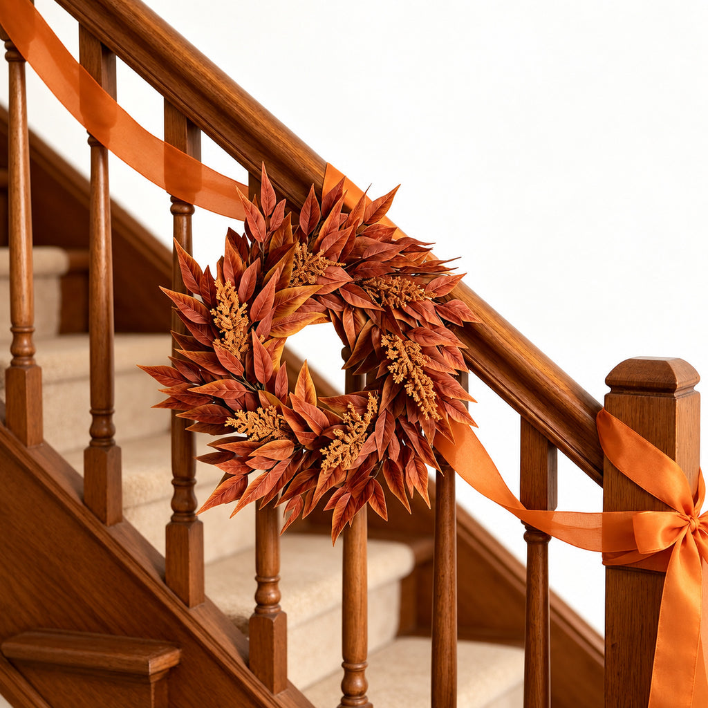 Rust Maple Leaf Autumn Wreath