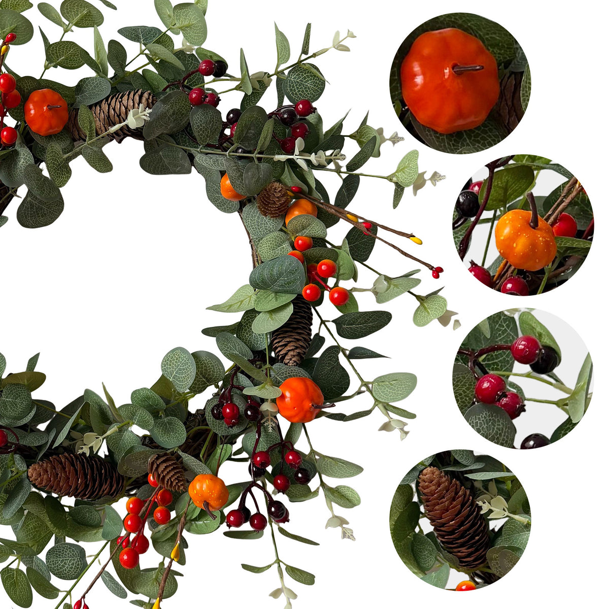 Eucalyptus Berry & Pinecone Vine Wreath