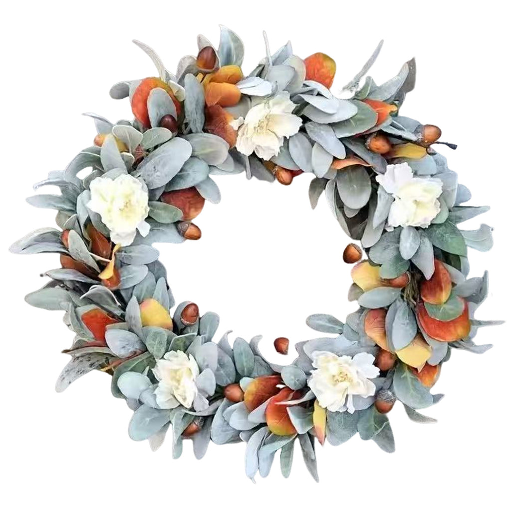 Lamb's Ear, Acorn & Cream Bloom Autumn Wreath