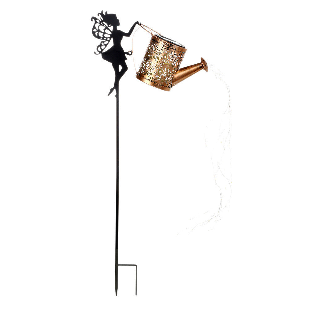 Fairy Watering Can Solar Garden Stake String Light