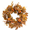 Golden Dollar Leaf & Pumpkin Harvest Wreath