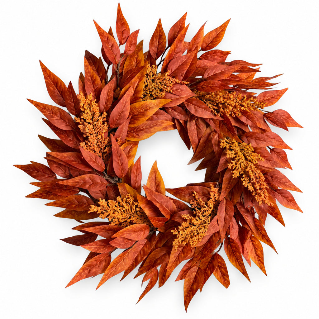 Rust Maple Leaf Autumn Wreath