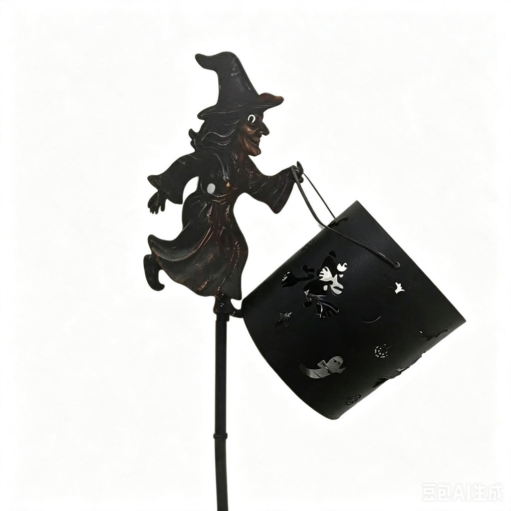 Witch Cauldron Solar Waterfall Garden Light