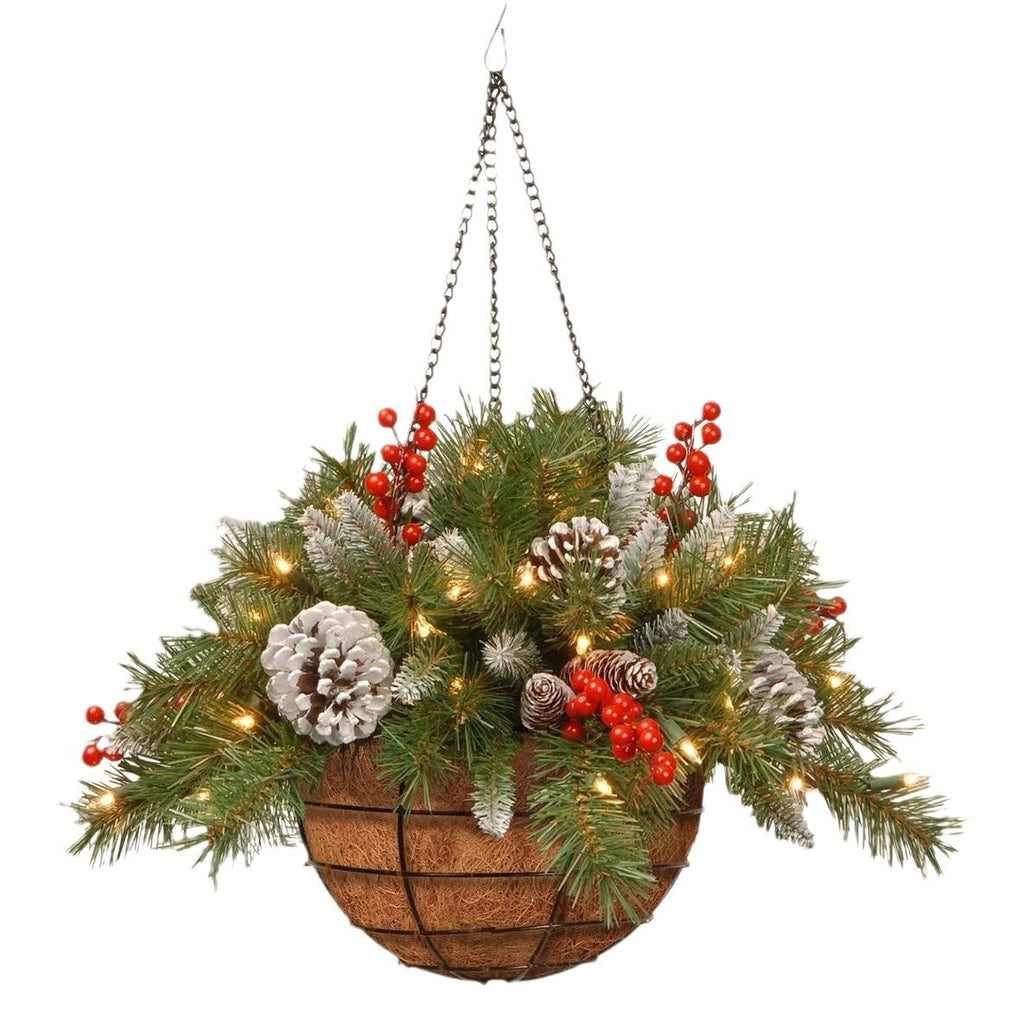 Lighted Christmas Hanging Basket Collection