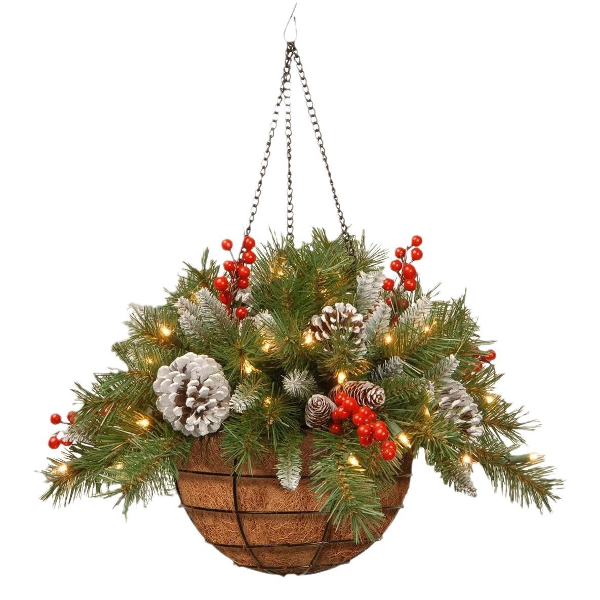 Lighted Christmas Hanging Basket Collection