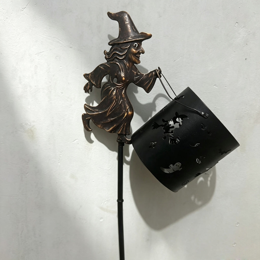 Witch Cauldron Solar Waterfall Garden Light