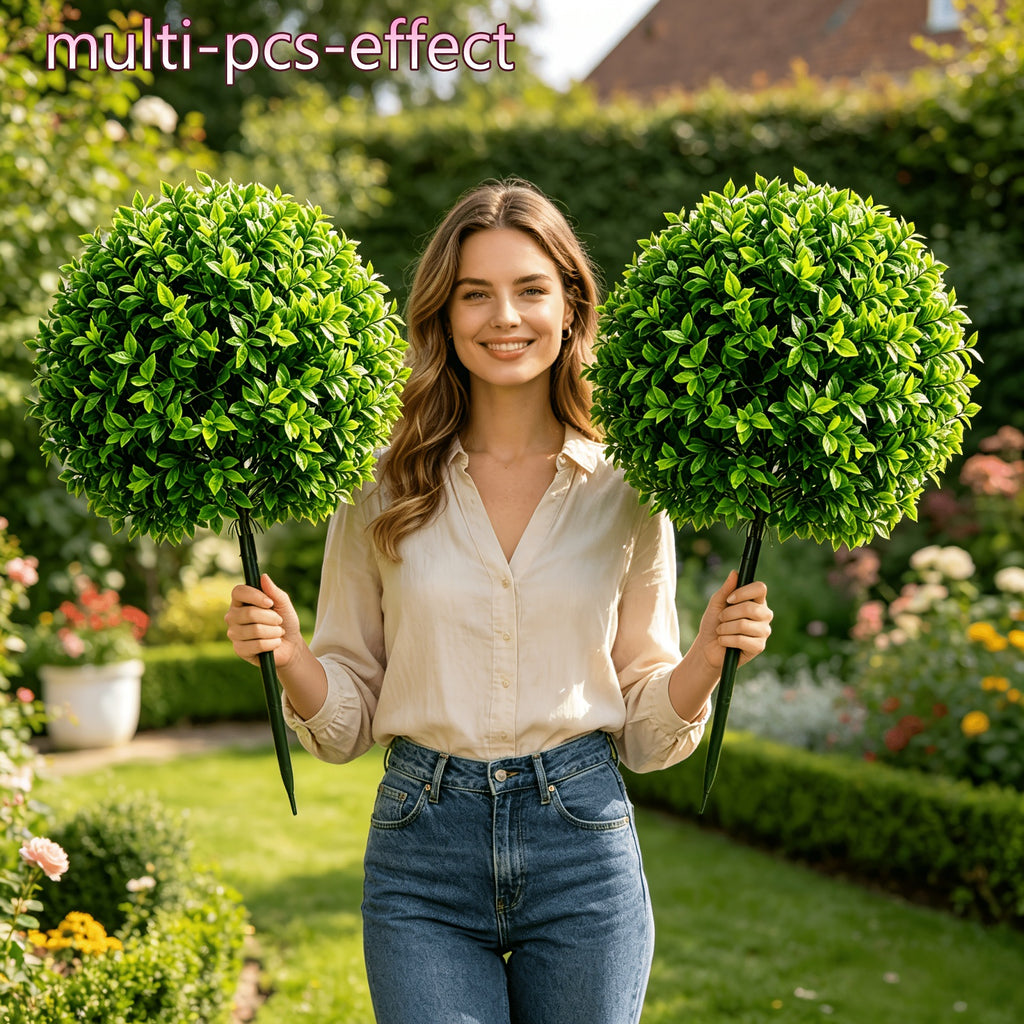 Artificial Eucalyptus Topiary Stake   Outdoor Garden Greenery Décor | EVERIVELLE artificial flowers and garden décor
