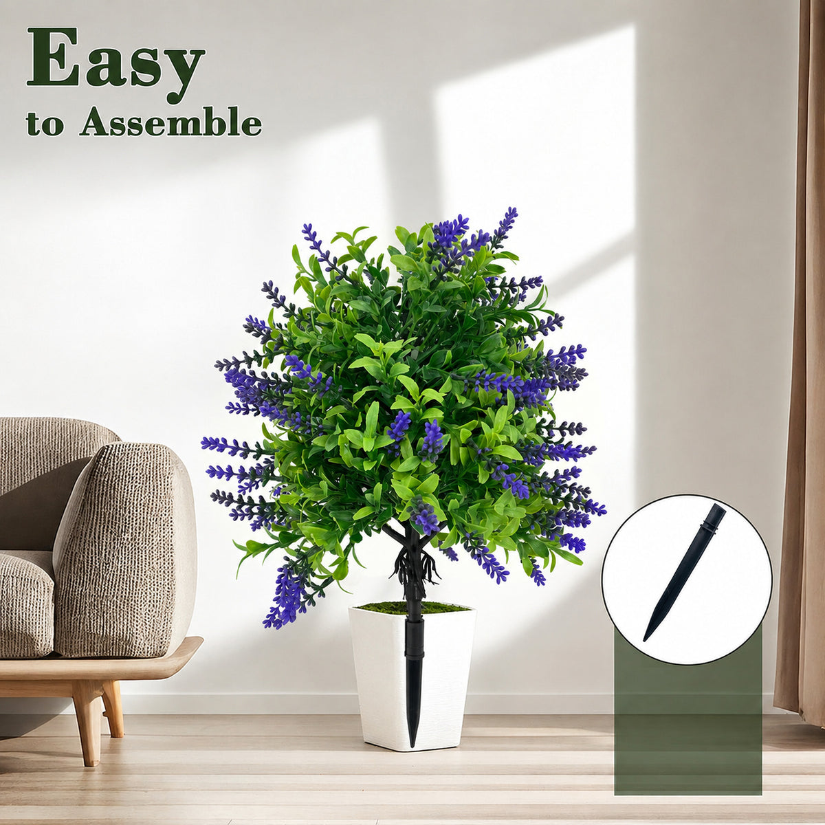 EVERIVELLE Artificial Lavender Garden Stake