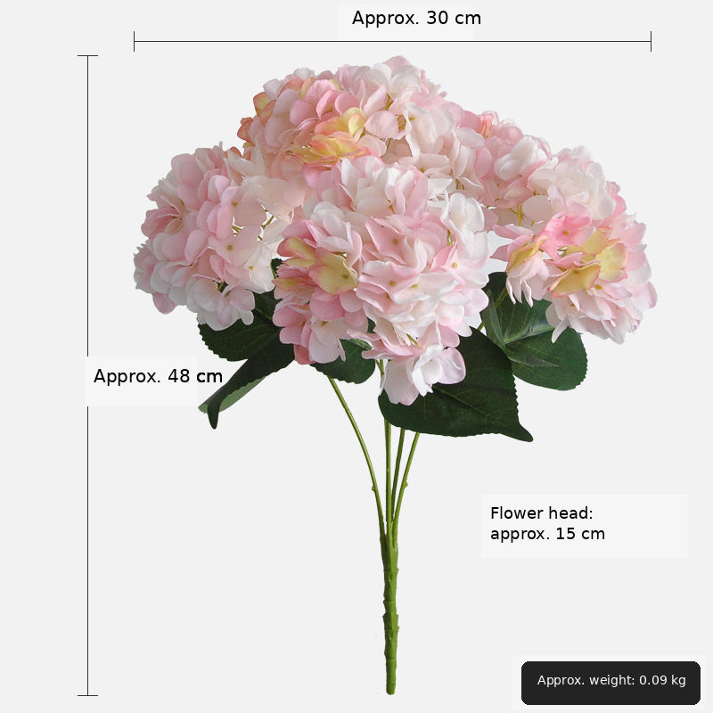 EVERIVELLE Grand Five-Head Artificial Hydrangea Bouquet