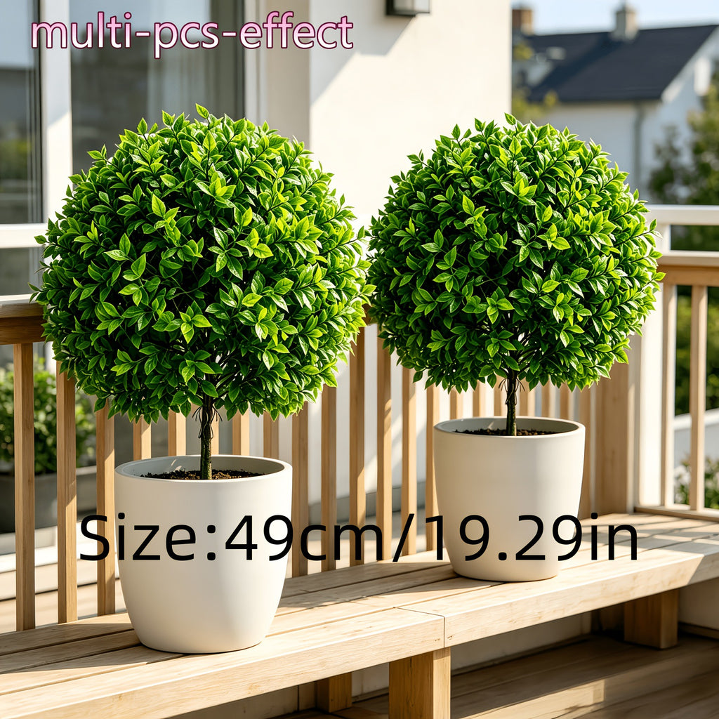 EVERIVELLE Artificial Eucalyptus Topiary Garden Stakes