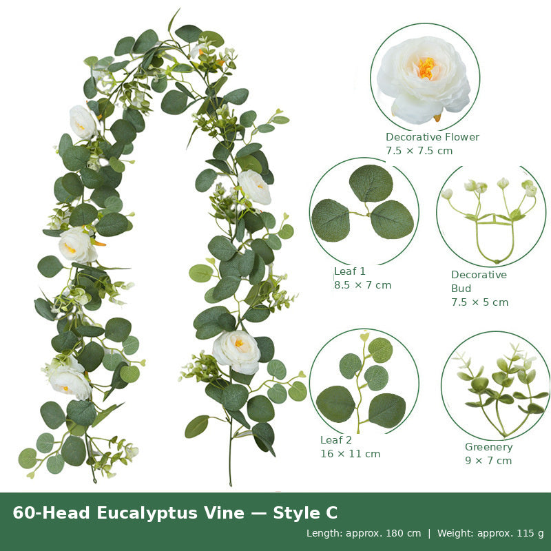 EVERIVELLE Single-Strand Artificial Eucalyptus Decorative Garland