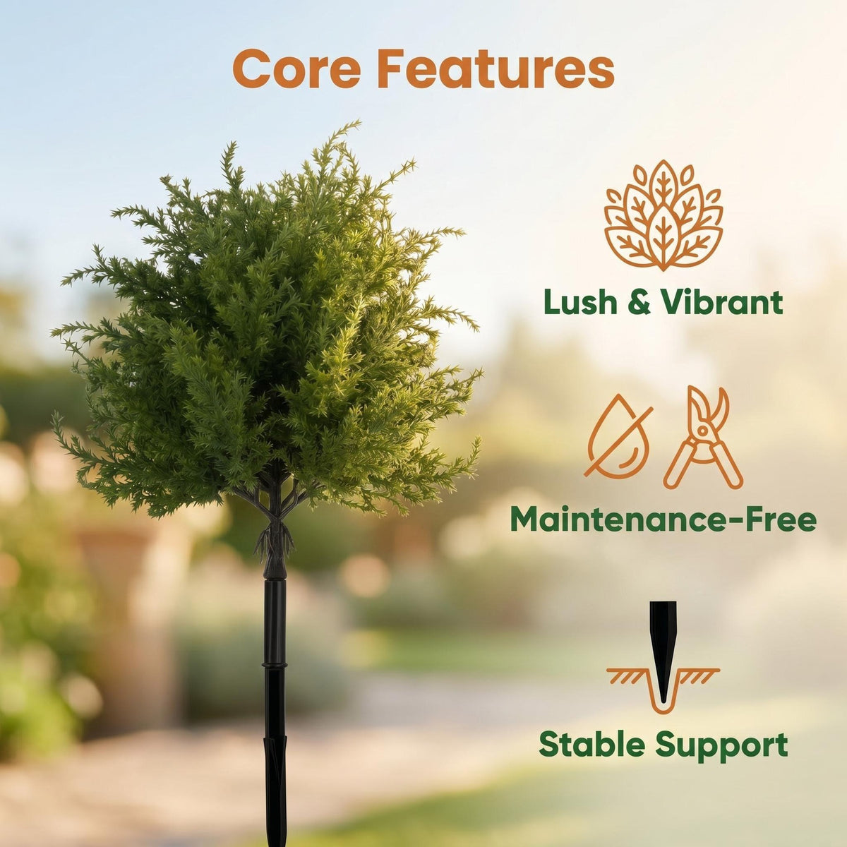 EVERIVELLE Artificial Conifer Garden Stakes