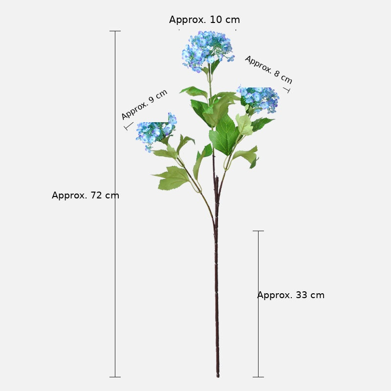 EVERIVELLE Three-Head Artificial Viburnum Snowball Branch