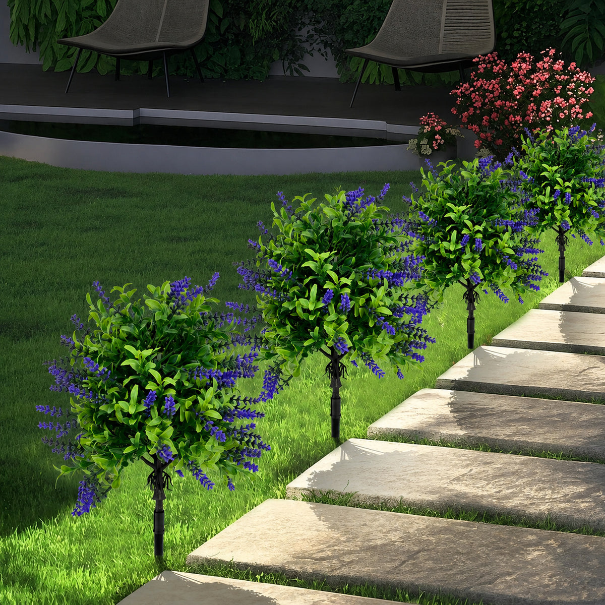 Artificial Lavender Garden Stake   Outdoor Floral Garden Décor | EVERIVELLE artificial flowers and garden décor