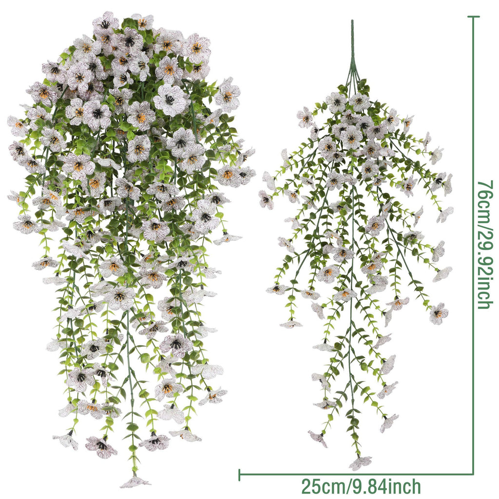 EVERIVELLE Hanging Artificial Eucalyptus & Violet Floral Spray