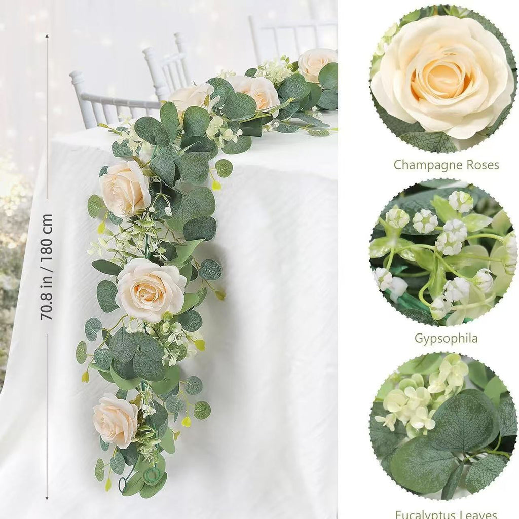 EVERIVELLE Single-Strand Artificial Eucalyptus Decorative Garland